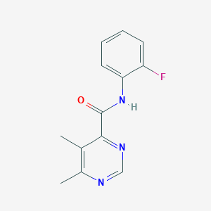 molecular formula C13H12FN3O B2891842 N-(2-Fluorophenyl)-5,6-dimethylpyrimidine-4-carboxamide CAS No. 2415520-85-1