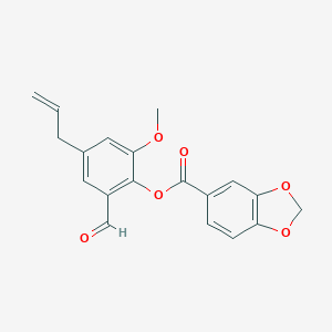 molecular formula C19H16O6 B289185 4-Allyl-2-formyl-6-methoxyphenyl 1,3-benzodioxole-5-carboxylate 