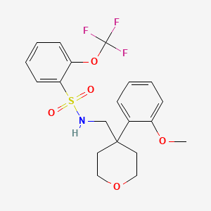 molecular formula C20H22F3NO5S B2891864 N-((4-(2-methoxyphenyl)tetrahydro-2H-pyran-4-yl)methyl)-2-(trifluoromethoxy)benzenesulfonamide CAS No. 1797970-97-8
