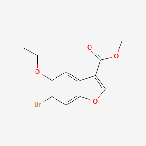 molecular formula C13H13BrO4 B2891865 Methyl 6-bromo-5-ethoxy-2-methyl-1-benzofuran-3-carboxylate CAS No. 315237-32-2