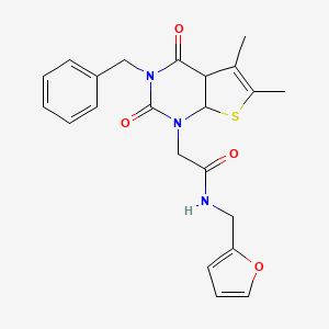 molecular formula C22H21N3O4S B2891866 2-(3-benzyl-5,6-dimethyl-2,4-dioxo-4a,7a-dihydrothieno[2,3-d]pyrimidin-1-yl)-N-(furan-2-ylmethyl)acetamide CAS No. 689755-63-3