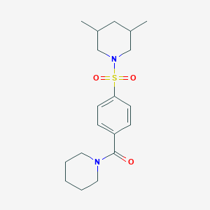 molecular formula C19H28N2O3S B2891874 (4-((3,5-Dimethylpiperidin-1-yl)sulfonyl)phenyl)(piperidin-1-yl)methanone CAS No. 392324-21-9