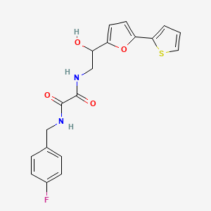 N-[(4-Fluorophenyl)methyl]-N'-[2-hydroxy-2-(5-thiophen-2-ylfuran-2-yl)ethyl]oxamide