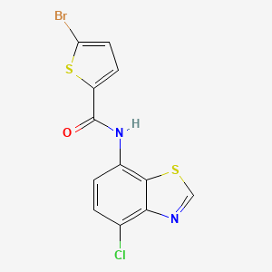 molecular formula C12H6BrClN2OS2 B2891880 5-溴-N-(4-氯-1,3-苯并噻唑-7-基)噻吩-2-甲酰胺 CAS No. 932485-92-2