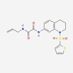 molecular formula C18H19N3O4S2 B2891881 N-丙-2-烯基-N'-(1-噻吩-2-基磺酰基-3,4-二氢-2H-喹啉-7-基)草酰胺 CAS No. 898448-22-1