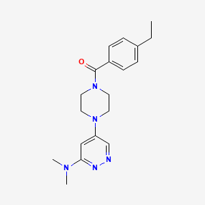 molecular formula C19H25N5O B2891883 (4-(6-(Dimethylamino)pyridazin-4-yl)piperazin-1-yl)(4-ethylphenyl)methanone CAS No. 2034520-71-1