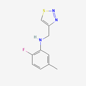 molecular formula C10H10FN3S B2891887 2-fluoro-5-methyl-N-[(1,2,3-thiadiazol-4-yl)methyl]aniline CAS No. 1157063-15-4