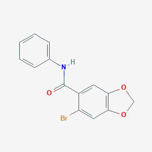 molecular formula C14H10BrNO3 B289189 6-bromo-N-phenyl-1,3-benzodioxole-5-carboxamide 
