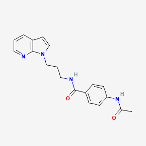 molecular formula C19H20N4O2 B2891890 4-acetamido-N-(3-{1H-pyrrolo[2,3-b]pyridin-1-yl}propyl)benzamide CAS No. 1795441-35-8