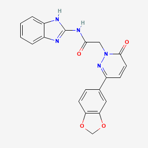 molecular formula C20H15N5O4 B2891895 2-(3-(benzo[d][1,3]dioxol-5-yl)-6-oxopyridazin-1(6H)-yl)-N-(1H-benzo[d]imidazol-2-yl)acetamide CAS No. 1251609-49-0