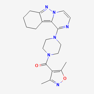 molecular formula C20H24N6O2 B2891916 (3,5-Dimethylisoxazol-4-yl)(4-(7,8,9,10-tetrahydropyrazino[1,2-b]indazol-1-yl)piperazin-1-yl)methanone CAS No. 2034259-98-6