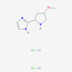 molecular formula C8H15Cl2N3O B2891930 2-(4-Methoxypyrrolidin-2-yl)-1H-imidazole dihydrochloride CAS No. 2126160-49-2