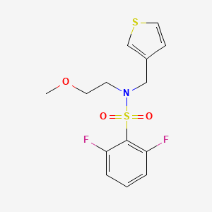 molecular formula C14H15F2NO3S2 B2891940 2,6-difluoro-N-(2-methoxyethyl)-N-(thiophen-3-ylmethyl)benzenesulfonamide CAS No. 1219904-36-5