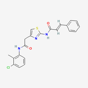molecular formula C21H18ClN3O2S B2891943 N-(4-(2-((3-氯-2-甲基苯基)氨基)-2-氧代乙基)噻唑-2-基)肉桂酰胺 CAS No. 1006001-39-3