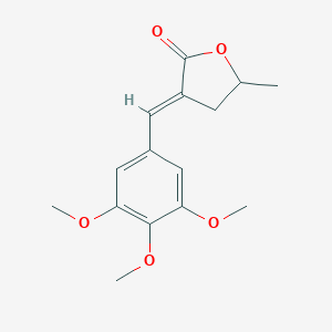 molecular formula C15H18O5 B289195 5-methyl-3-(3,4,5-trimethoxybenzylidene)dihydro-2(3H)-furanone 