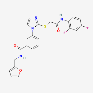 molecular formula C23H18F2N4O3S B2891978 3-(2-((2-((2,4-二氟苯基)氨基)-2-氧代乙基)硫代)-1H-咪唑-1-基)-N-(呋喃-2-基甲基)苯甲酰胺 CAS No. 1115336-19-0