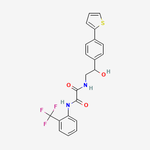 molecular formula C21H17F3N2O3S B2891992 N'-{2-hydroxy-2-[4-(thiophen-2-yl)phenyl]ethyl}-N-[2-(trifluoromethyl)phenyl]ethanediamide CAS No. 2380190-18-9