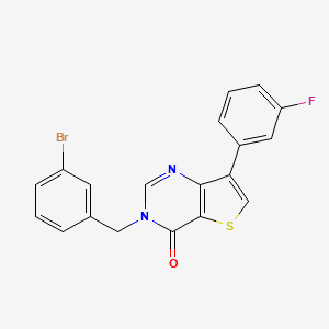 molecular formula C19H12BrFN2OS B2892000 3-(3-bromobenzyl)-7-(3-fluorophenyl)thieno[3,2-d]pyrimidin-4(3H)-one CAS No. 1251580-38-7
