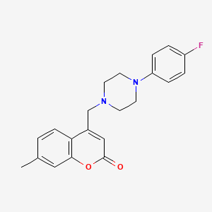 molecular formula C21H21FN2O2 B2892006 4-{[4-(4-氟苯基)哌嗪-1-基]甲基}-7-甲基-2H-色满-2-酮 CAS No. 877781-98-1