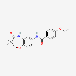 molecular formula C20H22N2O4 B2892008 N-(3,3-dimethyl-4-oxo-2,3,4,5-tetrahydrobenzo[b][1,4]oxazepin-7-yl)-4-ethoxybenzamide CAS No. 921842-73-1
