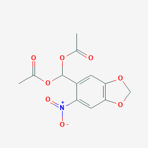 molecular formula C12H11NO8 B289201 (Acetyloxy){6-nitro-1,3-benzodioxol-5-yl}methyl acetate 