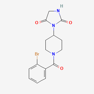 molecular formula C15H16BrN3O3 B2892012 3-(1-(2-Bromobenzoyl)piperidin-4-yl)imidazolidine-2,4-dione CAS No. 2034270-43-2