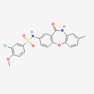 molecular formula C21H17ClN2O5S B2892017 3-chloro-4-methoxy-N-(8-methyl-11-oxo-10,11-dihydrodibenzo[b,f][1,4]oxazepin-2-yl)benzenesulfonamide CAS No. 922089-10-9