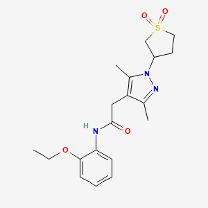 molecular formula C19H25N3O4S B2892024 2-(1-(1,1-dioxidotetrahydrothiophen-3-yl)-3,5-dimethyl-1H-pyrazol-4-yl)-N-(2-ethoxyphenyl)acetamide CAS No. 1207004-45-2