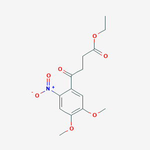 molecular formula C14H17NO7 B289205 Ethyl 4-{2-nitro-4,5-dimethoxyphenyl}-4-oxobutanoate 