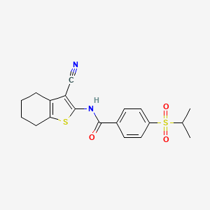 molecular formula C19H20N2O3S2 B2892058 N-(3-cyano-4,5,6,7-tetrahydro-1-benzothiophen-2-yl)-4-(propane-2-sulfonyl)benzamide CAS No. 900009-85-0