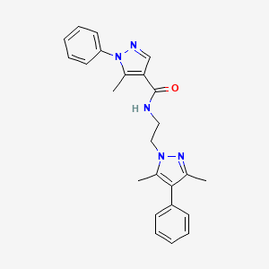 molecular formula C24H25N5O B2892089 N-(2-(3,5-dimethyl-4-phenyl-1H-pyrazol-1-yl)ethyl)-5-methyl-1-phenyl-1H-pyrazole-4-carboxamide CAS No. 2034353-00-7