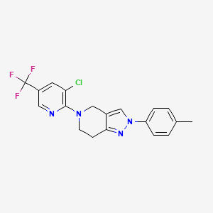5-[3-chloro-5-(trifluoromethyl)-2-pyridinyl]-2-(4-methylphenyl)-4,5,6,7-tetrahydro-2H-pyrazolo[4,3-c]pyridine