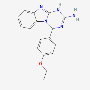 molecular formula C17H17N5O B2892099 4-(4-Ethoxyphenyl)-1,4-dihydro[1,3,5]triazino[1,2-a]benzimidazol-2-amine CAS No. 454177-86-7