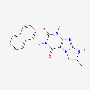 molecular formula C20H17N5O2 B2892100 1,7-dimethyl-3-(naphthalen-1-ylmethyl)-1H-imidazo[2,1-f]purine-2,4(3H,8H)-dione CAS No. 923461-19-2