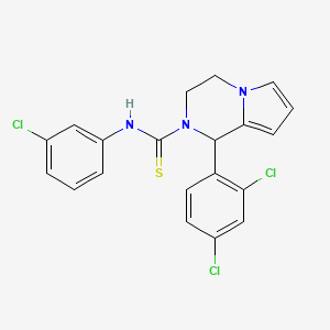 molecular formula C20H16Cl3N3S B2892102 N-(3-chlorophenyl)-1-(2,4-dichlorophenyl)-3,4-dihydropyrrolo[1,2-a]pyrazine-2(1H)-carbothioamide CAS No. 393825-38-2