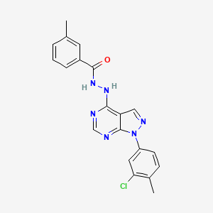 molecular formula C20H17ClN6O B2892103 N'-[1-(3-chloro-4-methylphenyl)-1H-pyrazolo[3,4-d]pyrimidin-4-yl]-3-methylbenzohydrazide CAS No. 881073-92-3