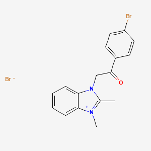 3-(2-(4-bromophenyl)-2-oxoethyl)-1,2-dimethyl-1H-benzo[d]imidazol-3-ium bromide