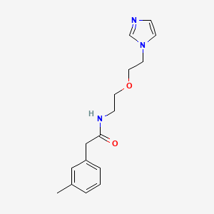 molecular formula C16H21N3O2 B2892115 N-(2-(2-(1H-咪唑-1-基)乙氧基)乙基)-2-(间甲苯基)乙酰胺 CAS No. 2034390-44-6
