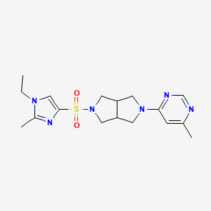 5-(1-Ethyl-2-methylimidazol-4-yl)sulfonyl-2-(6-methylpyrimidin-4-yl)-1,3,3a,4,6,6a-hexahydropyrrolo[3,4-c]pyrrole