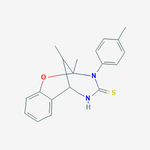 molecular formula C19H20N2OS B2892173 2,11-二甲基-3-(4-甲基苯基)-2,3,5,6-四氢-4H-2,6-甲烷-1,3,5-苯并恶二唑嗪-4-硫酮 CAS No. 1005063-38-6