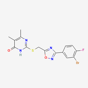 2-({[3-(3-Bromo-4-fluorophenyl)-1,2,4-oxadiazol-5-yl]methyl}sulfanyl)-5,6-dimethyl-4-pyrimidinol