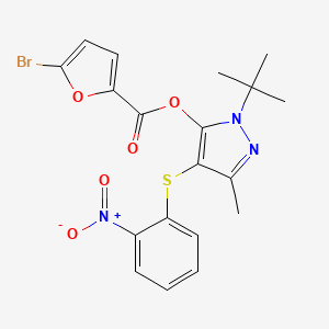 molecular formula C19H18BrN3O5S B2892180 [2-Tert-butyl-5-methyl-4-(2-nitrophenyl)sulfanylpyrazol-3-yl] 5-bromofuran-2-carboxylate CAS No. 851127-34-9