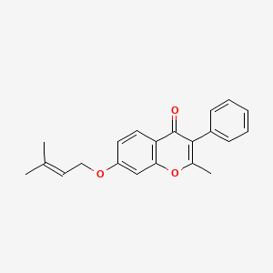 molecular formula C21H20O3 B2892184 2-methyl-7-((3-methylbut-2-en-1-yl)oxy)-3-phenyl-4H-chromen-4-one CAS No. 70894-39-2