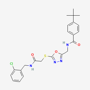 4-(tert-butyl)-N-((5-((2-((2-chlorobenzyl)amino)-2-oxoethyl)thio)-1,3,4-oxadiazol-2-yl)methyl)benzamide