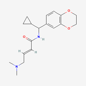 molecular formula C18H24N2O3 B2892194 (E)-N-[Cyclopropyl(2,3-dihydro-1,4-benzodioxin-6-yl)methyl]-4-(dimethylamino)but-2-enamide CAS No. 2411323-25-4