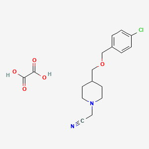 molecular formula C17H21ClN2O5 B2892195 2-(4-(((4-Chlorobenzyl)oxy)methyl)piperidin-1-yl)acetonitrile oxalate CAS No. 1396878-92-4