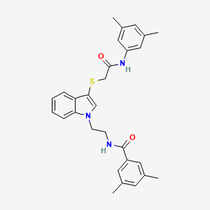 molecular formula C29H31N3O2S B2892198 N-[2-[3-[2-(3,5-dimethylanilino)-2-oxoethyl]sulfanylindol-1-yl]ethyl]-3,5-dimethylbenzamide CAS No. 532974-44-0