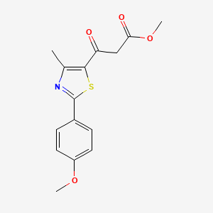 molecular formula C15H15NO4S B2892202 Methyl 3-(2-(4-methoxyphenyl)-4-methylthiazol-5-yl)-3-oxopropanoate CAS No. 2034576-97-9