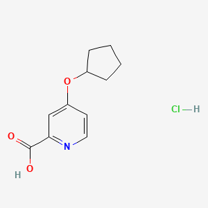 molecular formula C11H14ClNO3 B2892210 4-Cyclopentyloxypyridine-2-carboxylic acid;hydrochloride CAS No. 2375258-98-1