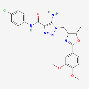 molecular formula C22H21ClN6O4 B2892211 N-(2,6-dimethylphenyl)-1,2-dimethyl-5-[4-methyl-5-(pyrrolidin-1-ylcarbonyl)-1,3-thiazol-2-yl]-1H-pyrrole-3-sulfonamide CAS No. 1251598-77-2